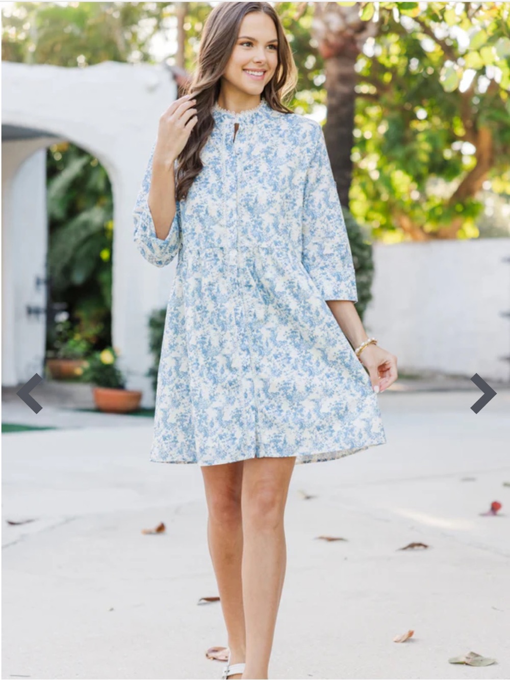 Shop the Mint Always The One Blue Floral Toile Shift Dress Tuckernuck
